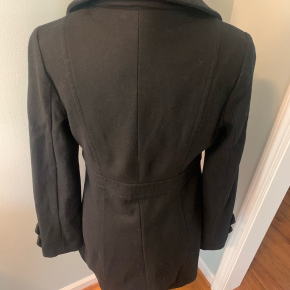 Tulle Black Wool Coat Classic Design, size L - Picture 3 of 8